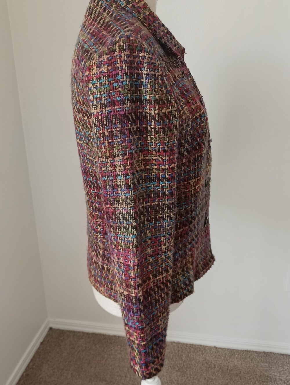 Vintage Coldwater Creek Multi-Colored Women's Tweed Blazer Size 6 - Picture 4 of 12